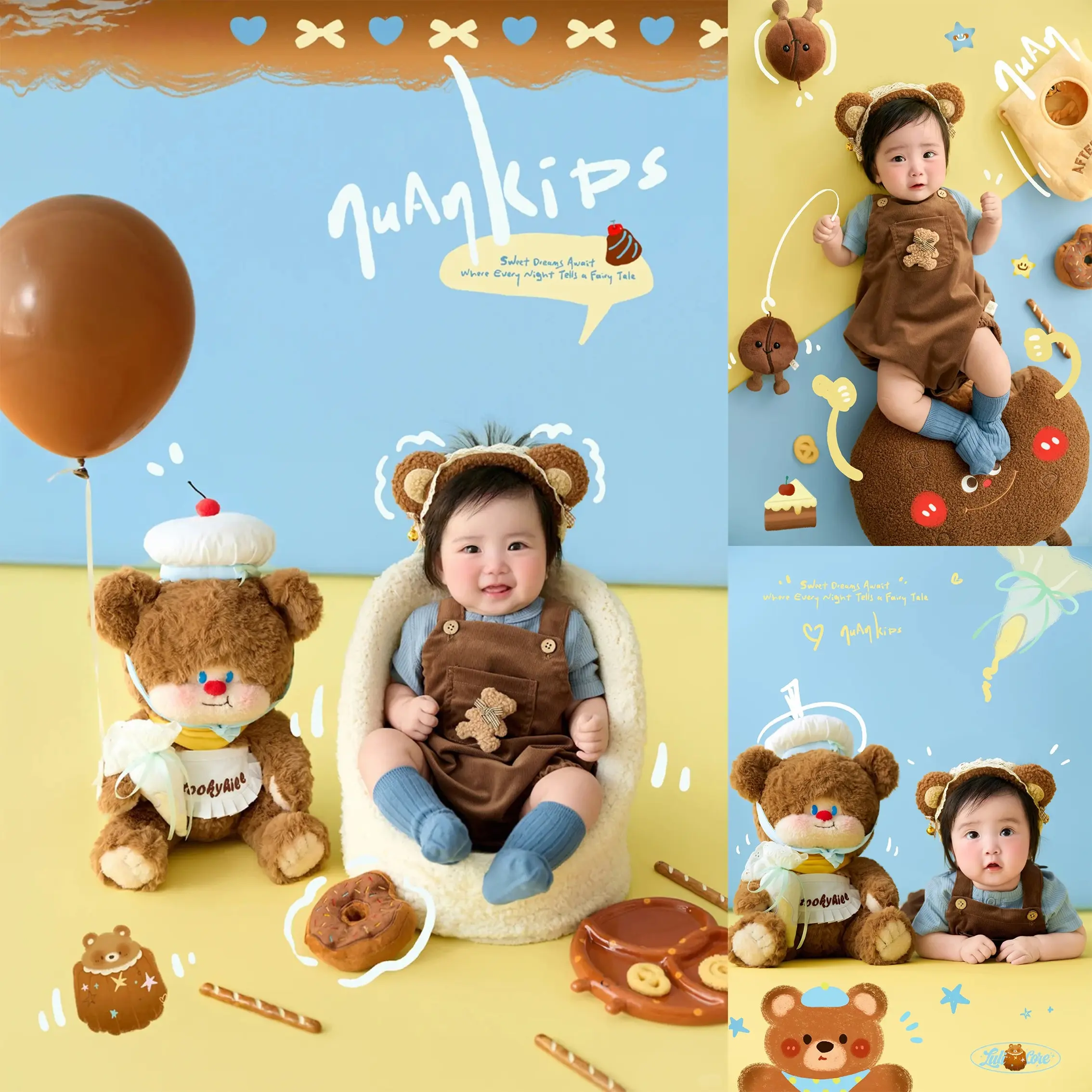 Cute Bear Desert Theme Set 2-3M - Newborn Photography Props